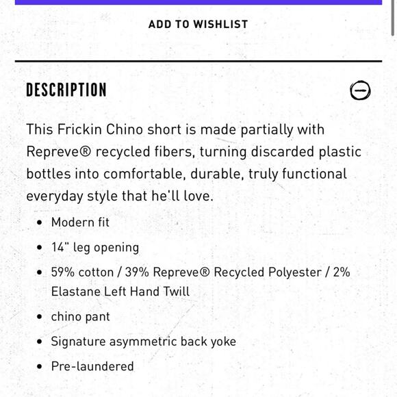 Volcom FRICKIN MODERN STRETCH CHINO PANTS - CHARCOAL HEATHER, size 27 - Picture 5 of 6